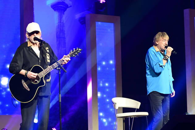 Karl-Heinz Ulrich und Bernd Ulrich von Die Amigos live bei einem Konzert der erLebe jetzt! -Tour in der Messe- & Veranstaltungshalle. Löbau, 12.04.2026