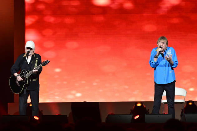 Karl-Heinz Ulrich und Bernd Ulrich von Die Amigos live bei einem Konzert der erLebe jetzt! -Tour in der Messe- & Veranstaltungshalle. Löbau, 12.04.2026