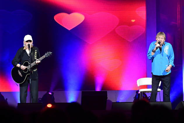 Karl-Heinz Ulrich und Bernd Ulrich von Die Amigos live bei einem Konzert der erLebe jetzt! -Tour in der Messe- & Veranstaltungshalle. Löbau, 12.04.2026