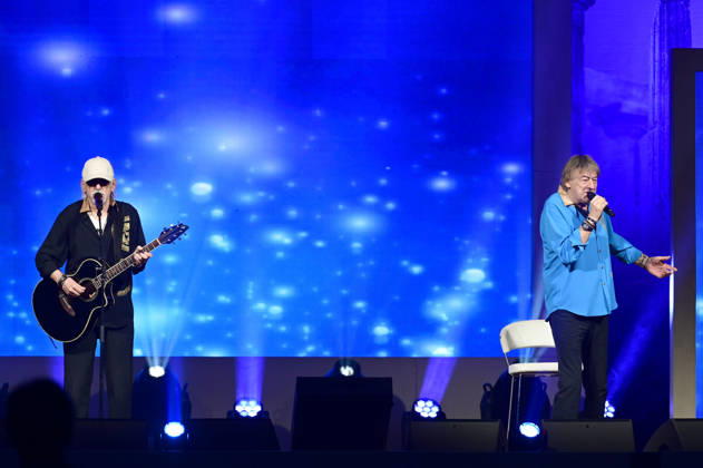 Karl-Heinz Ulrich und Bernd Ulrich von Die Amigos live bei einem Konzert der erLebe jetzt! -Tour in der Messe- & Veranstaltungshalle. Löbau, 12.04.2026