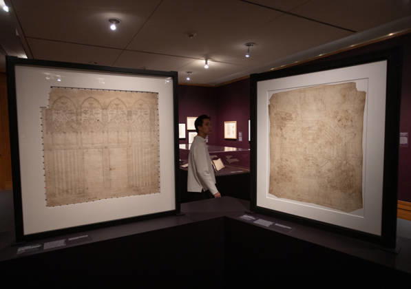 People attend the press preview of Gothic by Design: The Dawn of Architectural Draftsmanship at The Metropolitan Museum of Art on Monday, April 13, 2026 in New York City.  NYP20260413803 SERENAxXUxNING