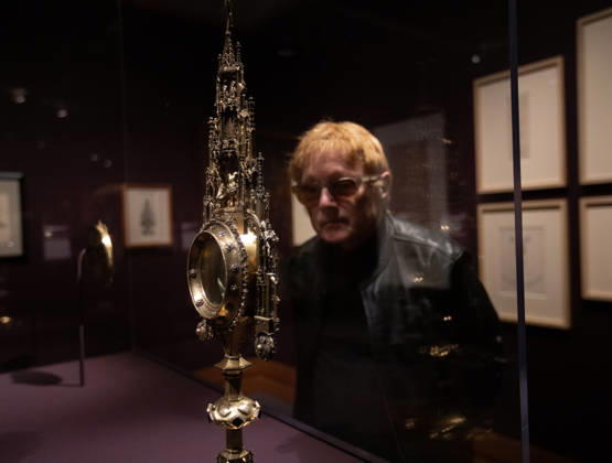 People attend the press preview of Gothic by Design: The Dawn of Architectural Draftsmanship at The Metropolitan Museum of Art on Monday, April 13, 2026 in New York City.  NYP20260413806 SERENAxXUxNING