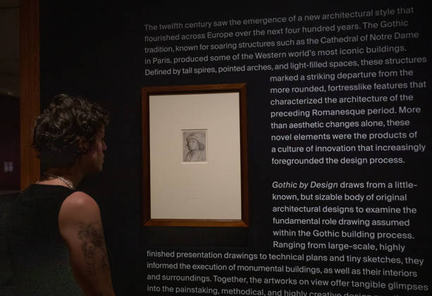 People attend the press preview of Gothic by Design: The Dawn of Architectural Draftsmanship at The Metropolitan Museum of Art on Monday, April 13, 2026 in New York City.  NYP20260413807 SERENAxXUxNING