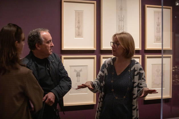 People attend the press preview of Gothic by Design: The Dawn of Architectural Draftsmanship at The Metropolitan Museum of Art on Monday, April 13, 2026 in New York City.  NYP20260413811 SERENAxXUxNING