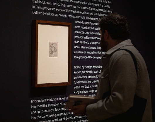 People attend the press preview of Gothic by Design: The Dawn of Architectural Draftsmanship at The Metropolitan Museum of Art on Monday, April 13, 2026 in New York City.  NYP20260413814 SERENAxXUxNING
