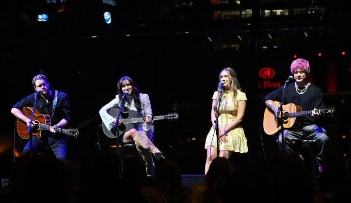 2026 CMA Triple Play Awards Chord Overstreet, Summer Overstreet, Harmony Overstreet and Nash Overstreet onstage at the 2026 CMA Triple Play Awards at the Country Music Hall of Fame and Museum on April 13, 2026 in Nashville, TN. Nashville Country Music Hall of Fame and Museum Tennessee USA Copyright: xTammiexArroyo AFF-USA.comx