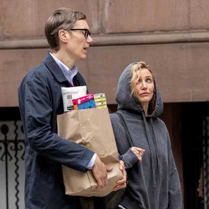 Cameron Diaz and Stephen Merchant filming scenes at The Sham in New York City Featuring: Stephen Merchant, Cameron Diaz Where: New York, New York, United States When: 13 Apr 2026 Credit: Janet Mayer INSTARimages.com EDITORIAL USE ONLY. NOT FOR USE BY NEWSPAPERS BASED IN THE UK. Copyright: xx instar55614950