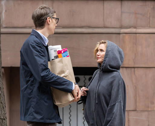 Cameron Diaz and Stephen Merchant filming scenes at The Sham in New York City Featuring: Stephen Merchant, Cameron Diaz Where: New York, New York, United States When: 13 Apr 2026 Credit: Janet Mayer INSTARimages.com EDITORIAL USE ONLY. NOT FOR USE BY NEWSPAPERS BASED IN THE UK. Copyright: xx instar55614954