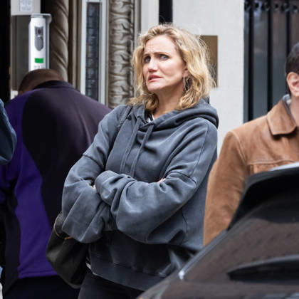 Cameron Diaz filming scenes at The Sham in New York City Featuring: Cameron Diaz Where: New York, New York, United States When: 13 Apr 2026 Credit: Janet Mayer INSTARimages.com EDITORIAL USE ONLY. NOT FOR USE BY NEWSPAPERS BASED IN THE UK. Copyright: xx instar55614956