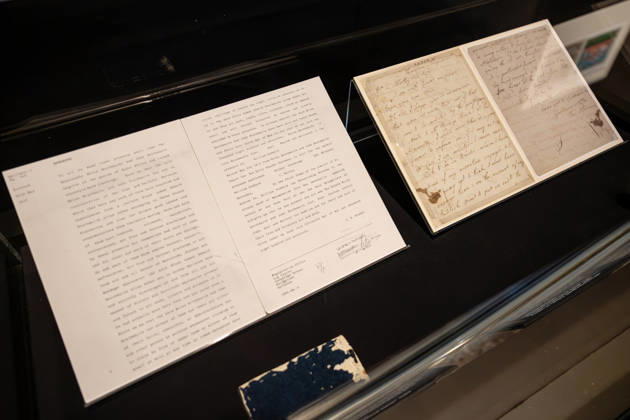 V&A East Museum at Queen Elizabeth Olympic Park, London, UK 14 April 2026 Manumission papers supplied to Edward Addo Braithwaite, 1817 and Sample of Pensitone cloth, 1783 on display as part of The Music is Black: A British Story exhibition at V&A East Museum, Queen Elizabeth Olympic Park, London, UK, on 14 April 2026. The manumission papers confirming Braithwate™s status as a freed slave. The cloth, manufactured in South Yorkshire, was shipped to Barbados to make clothes for slaves. The exhibition celebrates 125 years of Black British music across eight genres including 2 Tone, Jungle, Drum & Bass, UK Garage and Grime, featuring over 200 objects from early icons to today s musicians. The museum opens to the public on 18 April 2026., C Copyright: xPetexSpellerx xAvalonx 1090966815
