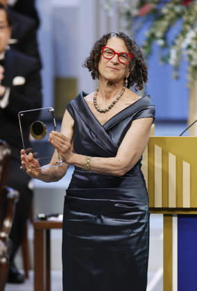 Japan Prize award ceremony Cynthia Dwork, professor of computer science at Harvard University, poses for a photo during an award ceremony in Tokyo on April 14, 2026, after winning the Japan Prize for helping build an ethical digital society. The Japan Prize is awarded annually to scientists and engineers from around the world who have made significant contributions to the advancement of science and technology.  A14AA0005459762P
