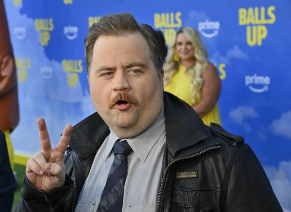 Cast member Paul Walter Hauser attends the premiere of the motion picture sports comedy Balls Up at the Harmony Gold Theater in Los Angeles on Tuesday, April 14, 2026. Storyline: Two marketers pitch a bold new condom World Cup sponsorship. After a booze-fueled scandal, they must outrun chaos to survive.  LAP2026041431 JIMxRUYMEN