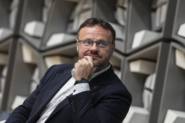 Czech Radio (CRo) Director General Rene Zavoral at a press conference to introduce the new visual identity on the occasion of the 100th season of the Prague Radio Symphony Orchestra (SOCR), in Prague, Czech Republic, on April 15, 2026. (CTKxPhoto MichalxKamaryt) CTKPhotoP2026041504800  CTKPhotoP2026041504800