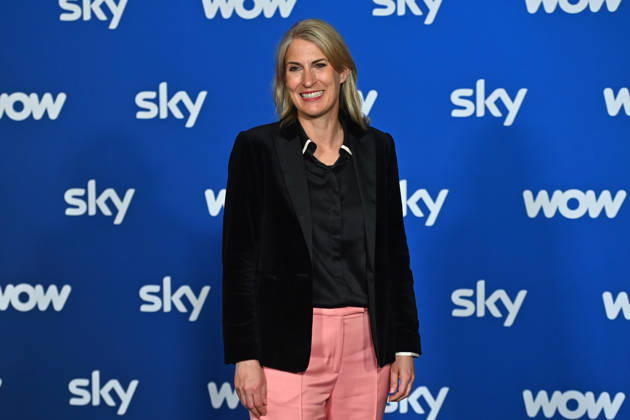 Elke WALTHELM (Chief Operating Office sky). Einzelbild,angeschnittenes Einzelmotiv, Halbfigur,halbe Figur. Muenchner Programmpraesentation SKY SPOTLIGHT, Sky Originals am 15.04.2026 im Hotel Bayerischer Hof.