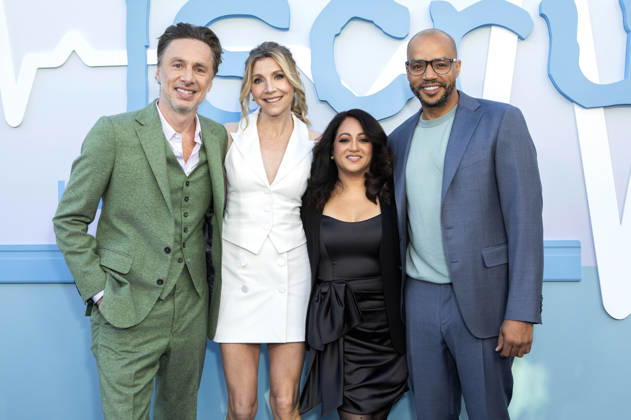 Zach Braff, Sarah Chalke, Aseem Batra und Donald Faison beim Emmy FYC X Finale Event zur ABC-Serie Scrubs im Television Academy s Wolf Theatre. Los Angeles, 14.04.2026