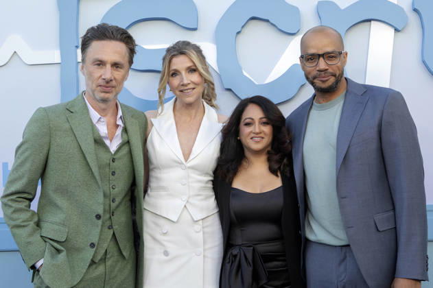 Zach Braff, Sarah Chalke, Aseem Batra und Donald Faison beim Emmy FYC X Finale Event zur ABC-Serie Scrubs im Television Academy s Wolf Theatre. Los Angeles, 14.04.2026