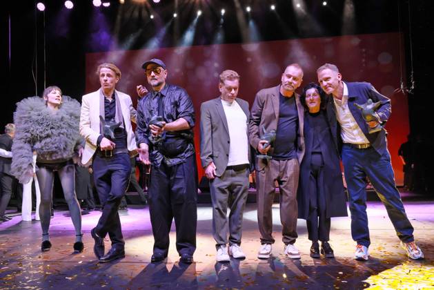 32.BZ Kulturpreis Meret Becker, Preisträger Alexander Scheer, Kirill Serebrennikov, Peter Plate, Ulf Sommer, Herta Müller, Norbert Bisky BZ Kulturpreis, Haus der Berliner Festspiele, Berlin Datum: 15.04.2026 Copyright: xEventpress Kratschx