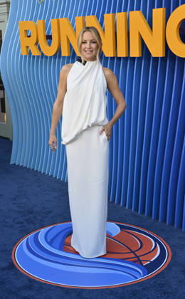 Cast member Kate Hudson attends the premiere of Netflix s Season 2 TV series sport comedy Running Point at the Egyptian Theatre in the Hollywood section of Los Angeles on Wednesday, April 15, 2026..Storyline: Isla Gordon, overlooked her whole life, is appointed President of the LA Waves basketball team, a family business, when her brother enters rehab. She aims to prove she is the right choice despite skepticism.  LAP2026041501 JIMxRUYMEN
