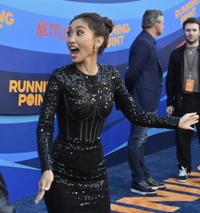 Cast member Brenda Song attends the premiere of Netflix s Season 2 TV series sport comedy Running Point at the Egyptian Theatre in the Hollywood section of Los Angeles on Wednesday, April 15, 2026..Storyline: Isla Gordon, overlooked her whole life, is appointed President of the LA Waves basketball team, a family business, when her brother enters rehab. She aims to prove she is the right choice despite skepticism.  LAP2026041532 JIMxRUYMEN