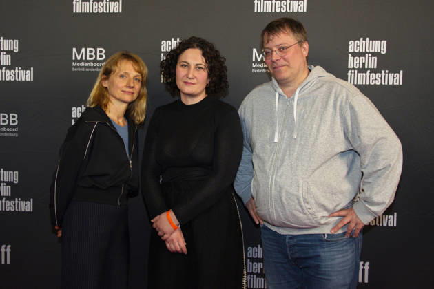 Mambo Maternica , Filmpremiere im Filmtheater Colosseum, Berlin, 15.04.2026 Spielfilm-Jury: Christina Große, Mariam Shatberashvili, Christoph Hochhäusler, MAMBO MATERNICA , Photo Call zur Premiere und Festival-Eröffnung, achtung berlin filmfestival, Colosseum, Berlin, 15.04.2026 Berlin Kino Colosseum Deutschland, germany Copyright: xChristianxBehringx