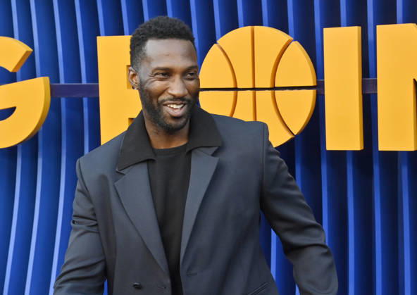 Cast member Justin Hurt-Dunkley attends the premiere of Netflix s Season 2 TV series sport comedy Running Point at the Egyptian Theatre in the Hollywood section of Los Angeles on Wednesday, April 15, 2026. Storyline: Isla Gordon, overlooked her whole life, is appointed President of the LA Waves basketball team, a family business, when her brother enters rehab. She aims to prove she is the right choice despite skepticism.  LAP2026041550 JIMxRUYMEN