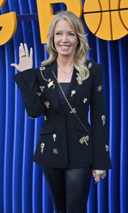 Jeanie Buss attends the premiere of Netflix s Season 2 TV series sport comedy Running Point at the Egyptian Theatre in the Hollywood section of Los Angeles on Wednesday, April 15, 2026. Storyline: Isla Gordon, overlooked her whole life, is appointed President of the LA Waves basketball team, a family business, when her brother enters rehab. She aims to prove she is the right choice despite skepticism.  LAP2026041541 JIMxRUYMEN