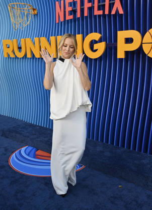 Cast member Kate Hudson attends the premiere of Netflix s Season 2 TV series sport comedy Running Point at the Egyptian Theatre in the Hollywood section of Los Angeles on Wednesday, April 15, 2026. Storyline: Isla Gordon, overlooked her whole life, is appointed President of the LA Waves basketball team, a family business, when her brother enters rehab. She aims to prove she is the right choice despite skepticism.  LAP2026041505 JIMxRUYMEN
