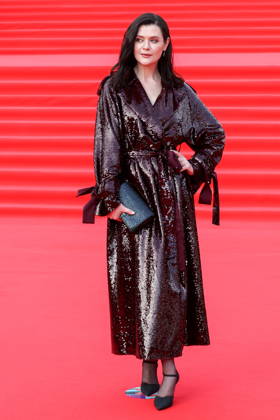 RUSSIA, MOSCOW - APRIL 16, 2026: Actress Darya Kalmykova poses on the red carpet during a ceremony to open the 48th Moscow International Film Festival at the Rossiya Theatre Moscow Russia  - ZUMAt113 20260416_zaa_t113_498 Copyright: xValeryxSharifulinx