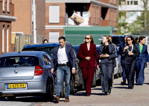 16-04-2026 Amsterdam Princess Amalia visited Station Wildeman, in the Wildeman neighborhood in the former Kraemer School, where residents, social organizations, and start-up entrepreneurs meet and work together on a neighborhood with more solidarity and equality of opportunity and Hoekenes en Groenehuyzen and The Mix on her 1st day of the 2 day visit to Amsterdam. Â  Copyright: xPPEx