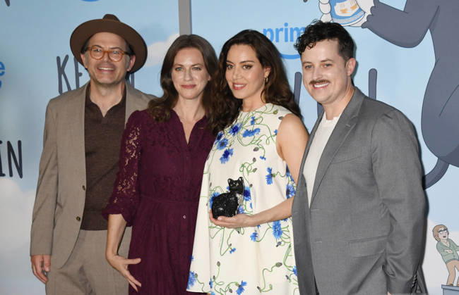 NEW YORK, NY- APRIL 16: Joe Wengert, Melissa Wolfe, Aubrey Plaza and Dan Murphy at the special screening of Prime™s New Series, Kevin on April 16, 2026 at Metrograph in New York City. Copyright: xmpi099 MediaPunchx