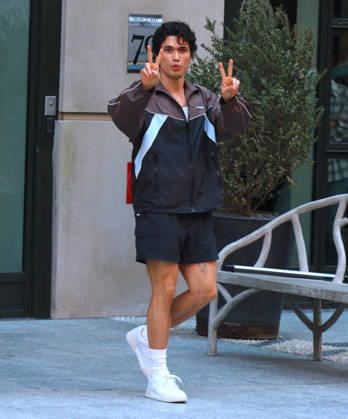 Charles Melton Out - NYC Actor Charles Melton smiles and in a good spirit outside a hotel in Soho, New York, NY on April 16, 2026. Photo by Dylan Travis ABACAPRESS.COM New York City NY United States  Copyright: xDylanxTravis ABACAx