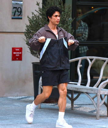 Charles Melton Out - NYC Actor Charles Melton smiles and in a good spirit outside a hotel in Soho, New York, NY on April 16, 2026. Photo by Dylan Travis ABACAPRESS.COM New York City NY United States  Copyright: xDylanxTravis ABACAx