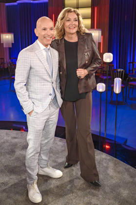 Michael Begasse und Bettina Tietjen bei der Aufzeichnung der WDR-Talkshow Kölner Treff im WDR Studio BS 3. Köln, 16.04.2026