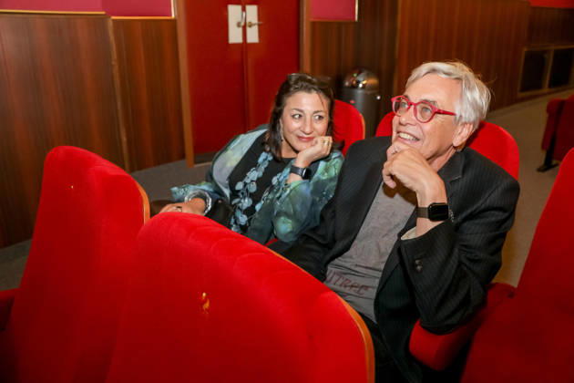 16.04.2026, Bellaria Kino, BELLARIA KINO ERÖFFNUNG, Umbau- u. Modernisierungen des Bellaria Kino im Bild: StR Veronica Kaup-Hasler, Michael Stejskal, -im Kino Saal, BELLARIA KINO ERÖFFNUNG