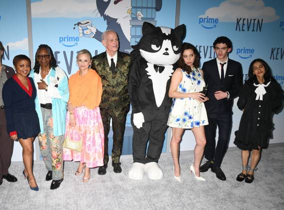 Gil Ozeri, Quinta Brunson, Whoopi Goldberg, Amy Sedaris, John Waters, Kevin the Cat, Aubrey Plaza, Joe Locke, Aparna Nancherla at arrivals for KEVIN Special Screening, Metrograph, New York, NY, April 16, 2026. Photo By: Quoin Pics Everett Collection KEVIN Special Screening PUBLICATIONXNOTxINxCANxCHNxFRAxITAxJPNxNORxPOLxRUSxESPxUKxUSA