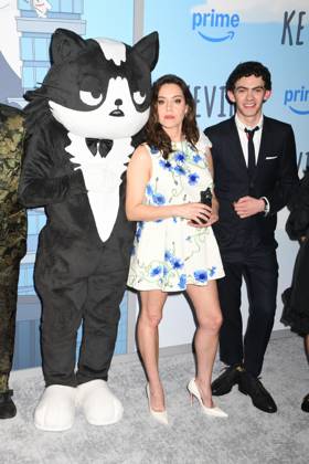 Kevin the Cat, Aubrey Plaza, Joe Locke at arrivals for KEVIN Special Screening, Metrograph, New York, NY, April 16, 2026. Photo By: Quoin Pics Everett Collection KEVIN Special Screening PUBLICATIONXNOTxINxCANxCHNxFRAxITAxJPNxNORxPOLxRUSxESPxUKxUSA
