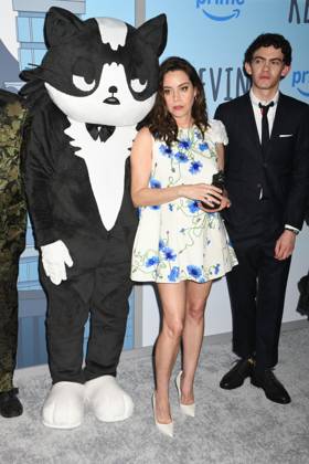 Kevin the Cat, Aubrey Plaza, Joe Locke at arrivals for KEVIN Special Screening, Metrograph, New York, NY, April 16, 2026. Photo By: Quoin Pics Everett Collection KEVIN Special Screening PUBLICATIONXNOTxINxCANxCHNxFRAxITAxJPNxNORxPOLxRUSxESPxUKxUSA