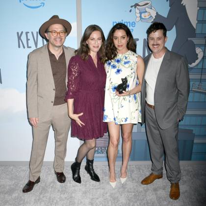 Joe Wengert, Melissa Wolfe, Aubrey Plaza, Dan Murphy at arrivals for KEVIN Special Screening, Metrograph, New York, NY, April 16, 2026. Photo By: Quoin Pics Everett Collection KEVIN Special Screening PUBLICATIONXNOTxINxCANxCHNxFRAxITAxJPNxNORxPOLxRUSxESPxUKxUSA