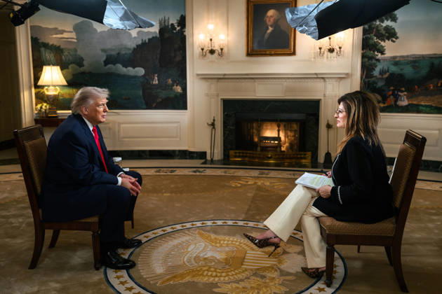 Donald Trump Fox Interview President Donald J. Trump participates in an interview with Fox™s Maria Bartiromo, Tuesday, April 14, 2026, in the Diplomatic Reception Room at the White House., Credit:Joyce N. Boghosian Avalon  Copyright: xJoycexN.xBoghosianx xAvalonx 1092324230