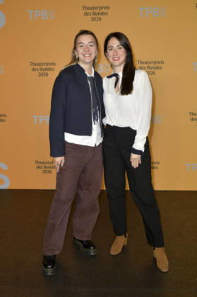 Maria Popov und Vidina Popov bei der Verleihung des Theaterpreises des Bundes 2026 im Haus der Berliner Festspiele . Berlin, 17.04.2026