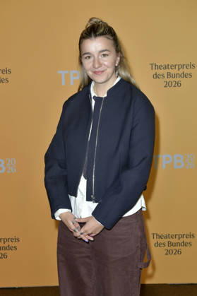 Maria Popov bei der Verleihung des Theaterpreises des Bundes 2026 im Haus der Berliner Festspiele . Berlin, 17.04.2026