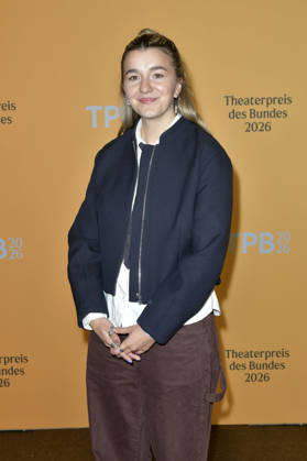 Maria Popov bei der Verleihung des Theaterpreises des Bundes 2026 im Haus der Berliner Festspiele . Berlin, 17.04.2026