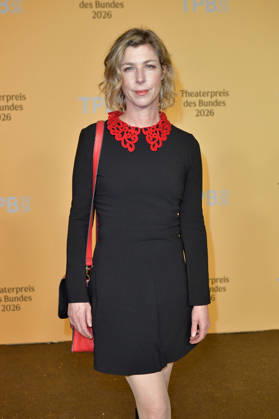 Brigitte Zeh bei der Verleihung des Theaterpreises des Bundes 2026 im Haus der Berliner Festspiele . Berlin, 17.04.2026