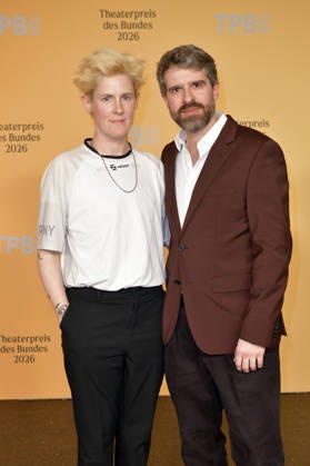 Heinrich Horwitz und Steffen Klewar bei der Verleihung des Theaterpreises des Bundes 2026 im Haus der Berliner Festspiele . Berlin, 17.04.2026