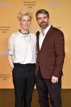 Heinrich Horwitz und Steffen Klewar bei der Verleihung des Theaterpreises des Bundes 2026 im Haus der Berliner Festspiele . Berlin, 17.04.2026