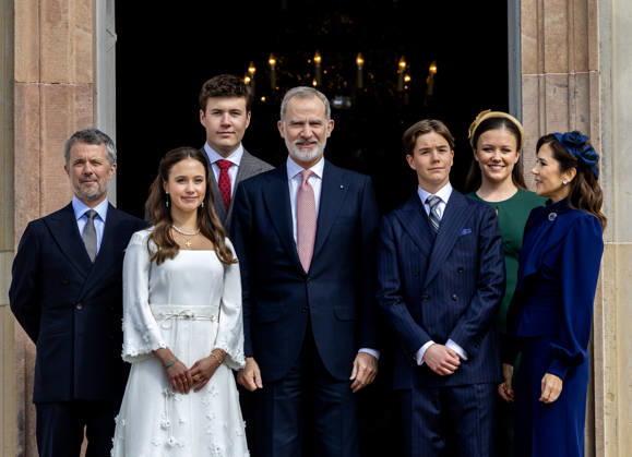 18-04-2026 Denmark King Felipe and King Frederik and Queen Mary and Prince Christian and Princess Isabella attend the confirmation of Prince Vincent and Princess Josephine in Fredensborg Castle church in Denmark. Â  Copyright: xPPEx