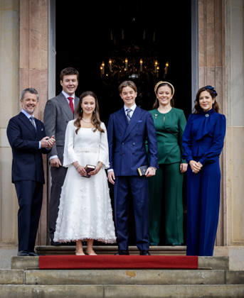 18-04-2026 Denmark King Frederik and Queen Mary and Prince Christian and Princess Isabella attend the confirmation of Prince Vincent and Princess Josephine in Fredensborg Castle church in Denmark. Â  Copyright: xPPEx