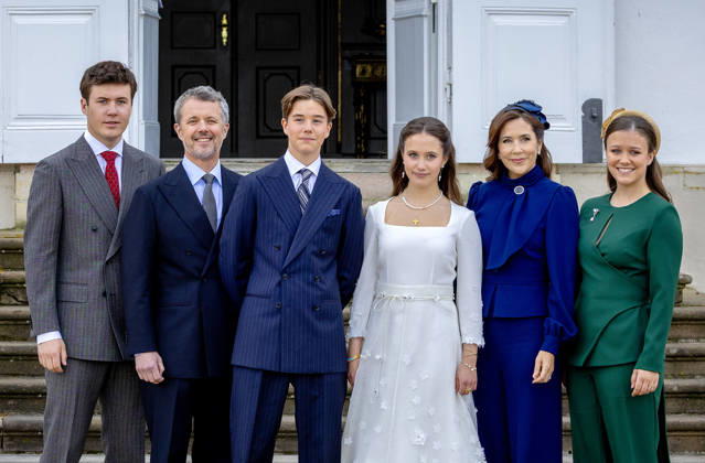 18-04-2026 Denmark King Frederik and Queen Mary and Prince Christian and Princess Isabella attend the confirmation of Prince Vincent and Princess Josephine in Fredensborg Castle church in Denmark. Â  Copyright: xPPEx