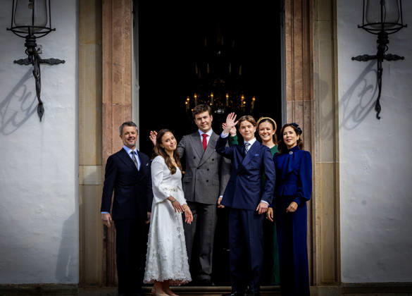 18-04-2026 Denmark King Frederik and Queen Mary and Prince Christian and Princess Isabella attend the confirmation of Prince Vincent and Princess Josephine in Fredensborg Castle church in Denmark. Â  Copyright: xPPEx