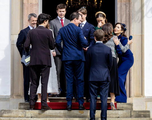 18-04-2026 Denmark Prince Joachim, Princess Marie, Count Felix, and Count Nikolai and King Frederik and Queen Mary and Prince Christian and Princess Isabella attend the confirmation of Prince Vincent and Princess Josephine in Fredensborg Castle church in Denmark. Â  Copyright: xPPEx